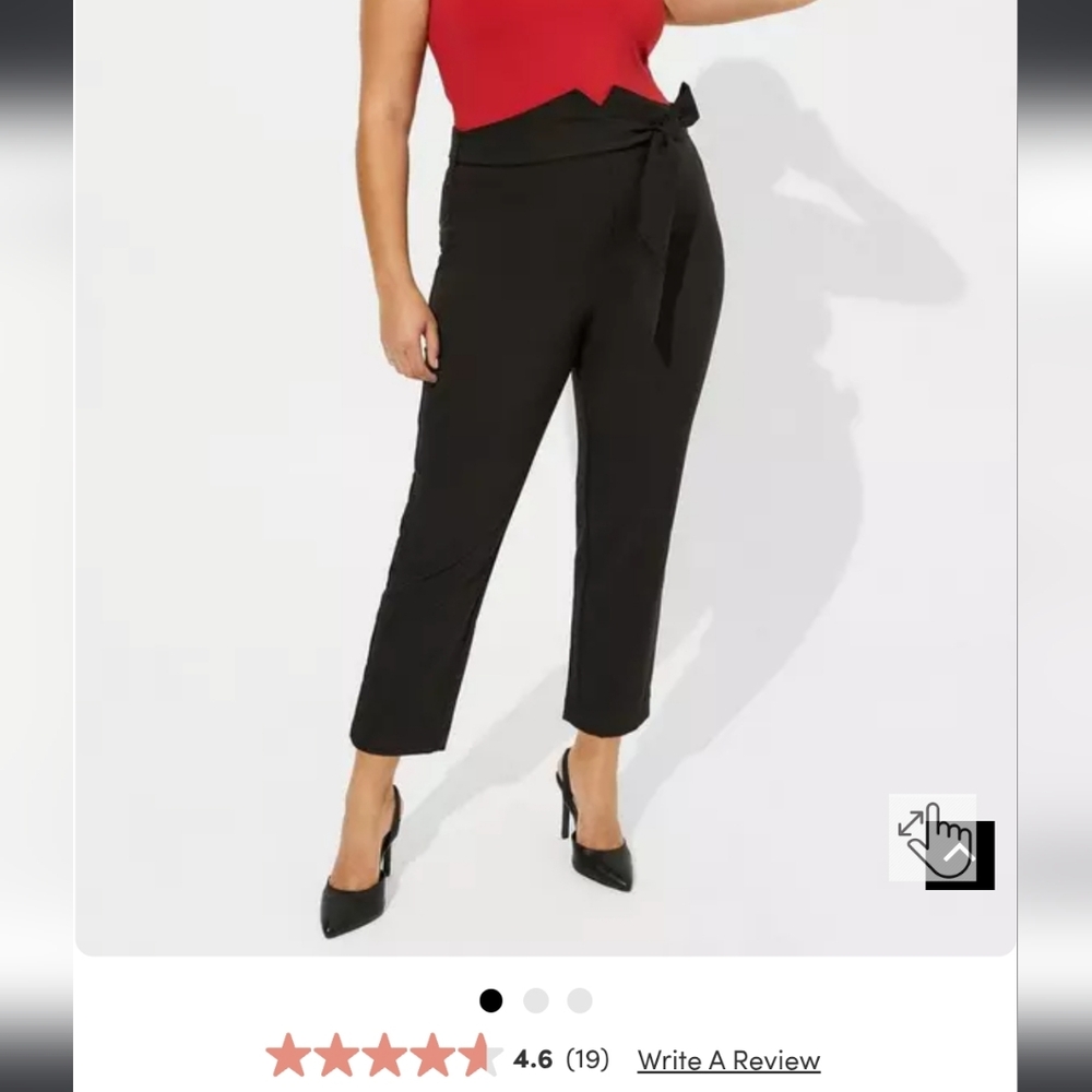 Torrid Black Cropped Tie-Waist Pants - TALL
